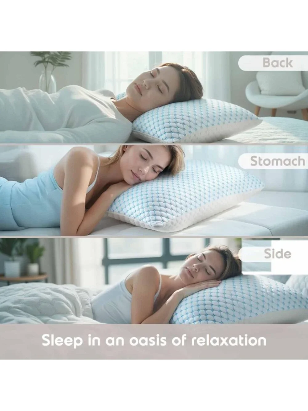 〽️Cooling Pillows for Sleeping Luxury Shredded Memory Foam Pillows Queen Set 2